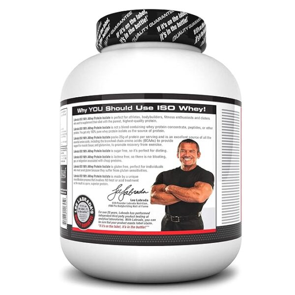 Labrada 100% Whey Isolate 4.4 lbs/2kg (Chocolate) ( 25g Protein, 66 Servings) - Image 4
