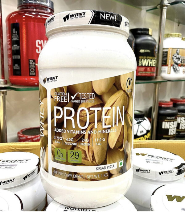 WANT Nutrition Whey Protein | Kesar Pista | 1kg
