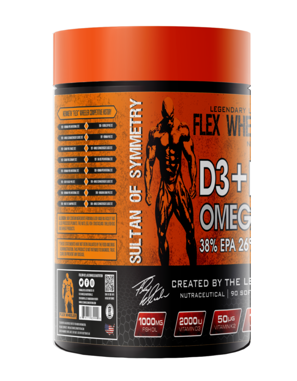 FLEX WHEELER NUTRITION Omega 3 D3+K2 | 90 Softgel, 45 Serving - Image 3