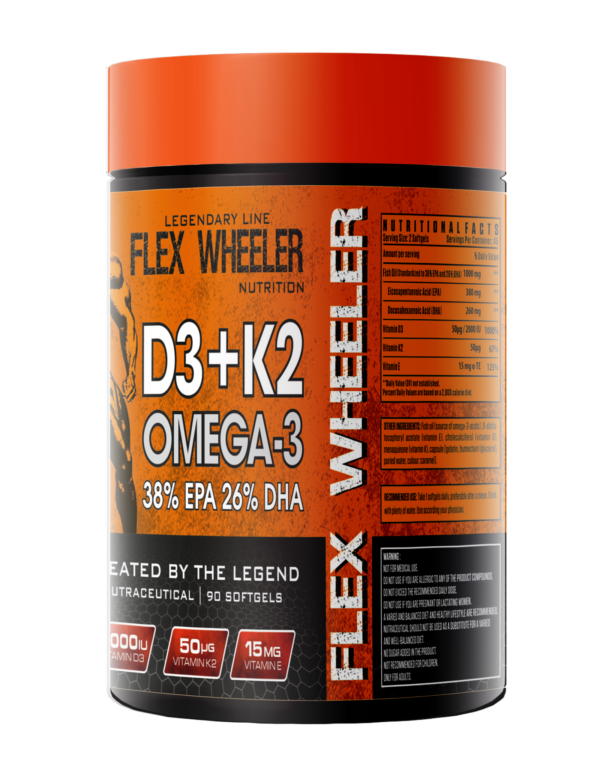 FLEX WHEELER NUTRITION Omega 3 D3+K2 | 90 Softgel, 45 Serving - Image 4