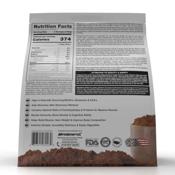 Myogenetix Massive High Calorie Weight Gainer 6Lbs - Image 2