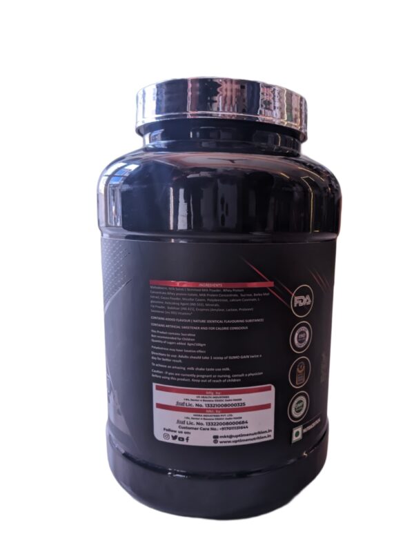 Uptime Nutrition Sumo Weight Gainer 30 Serving 3kg (choclat) - Image 2