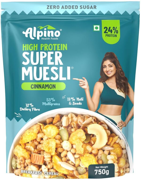 ALPINO 24% High Protein Super Muesli Cinnamon 750g