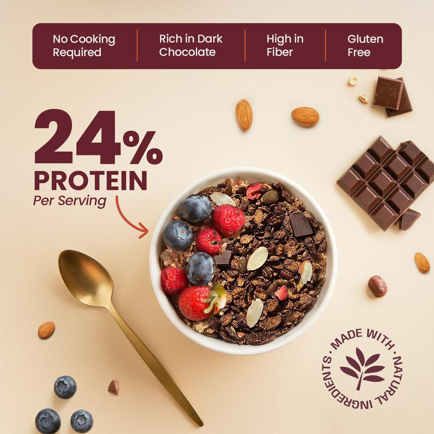 Pintola High Protein Muesli Dark Chocolate & Cranberry 1kg - Image 3